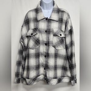 Boston Traders XXL Textured Flannel Shirt Plaid Long Sleeve Button Down